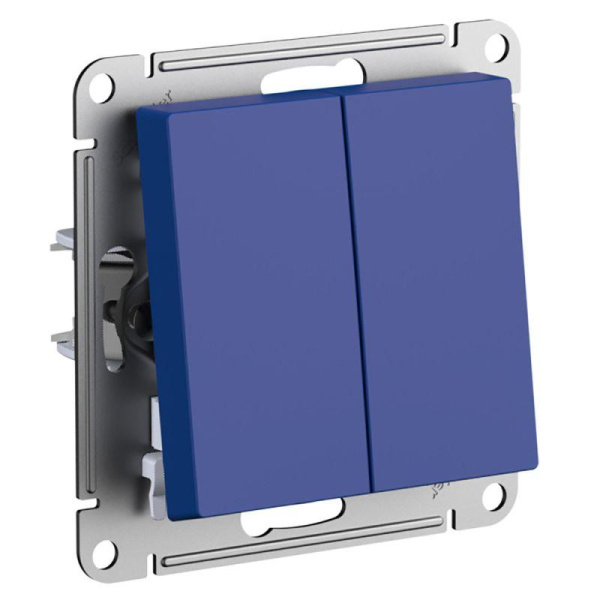 Переключатель проходной 2-кл. СП AtlasDesign 10А IP20 (сх. 6/2) 10AX механизм аквамарин SE ATN001165