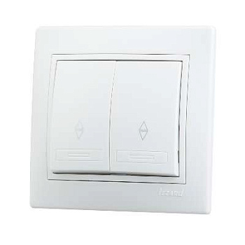 701-0202-106 Выключатель 2-кл. Mira проходной  бел. Lezard