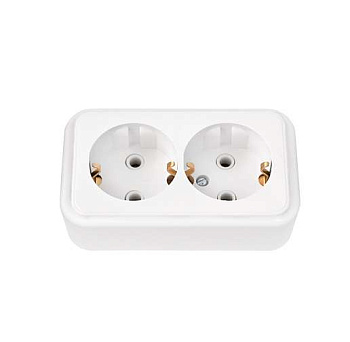 Розетка 2-м ОП РА16-261 с заземл. белый Без НДС п.п.1,16 п.1ст.118 НК