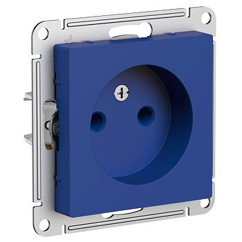 Розетка 1-м СП AtlasDesign 16А IP20 без заземл. без защ. шторок механизм аквамарин SE ATN001141