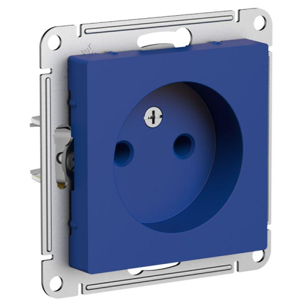 Розетка 1-м СП AtlasDesign 16А IP20 без заземл. без защ. шторок механизм аквамарин SE ATN001141