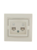 701-0303-141 Розетка 2-м Mira компьютерная RJ-45 крем. Lezard
