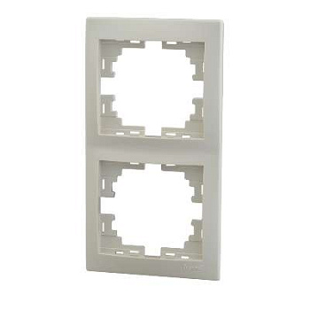 701-0300-152 Рамка 2-м Mira верт.крем.Lezard