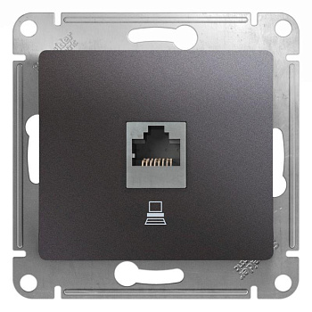 Розетка компьютерная 1-м Glossa RJ45 кат.5E механизм графит SE GSL001381K¶