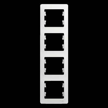 Рамка 4-м Glossa вертик. бел. SE GSL000108