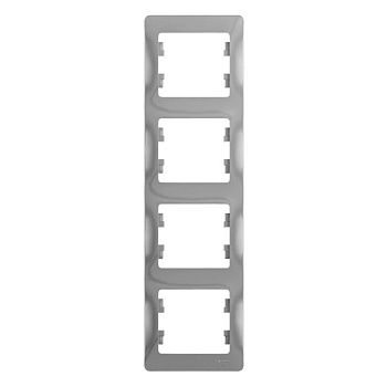 Рамка 4-м Glossa вертик. алюм. SE GSL000308