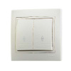 701-0303-106 Выключатель 2-кл. Mira проходной крем. Lezard
