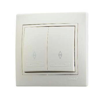 701-0303-106 Выключатель 2-кл. Mira проходной крем. Lezard