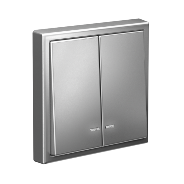 Выключатель 2-кл. ArtGallery (сх. 5а) 10AX с подсветкой механизм сталь SE GAL000953