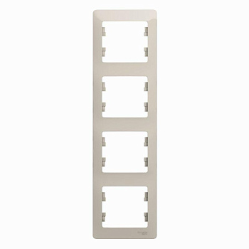 Рамка 4-м Glossa вертик. молоч. SE GSL000908