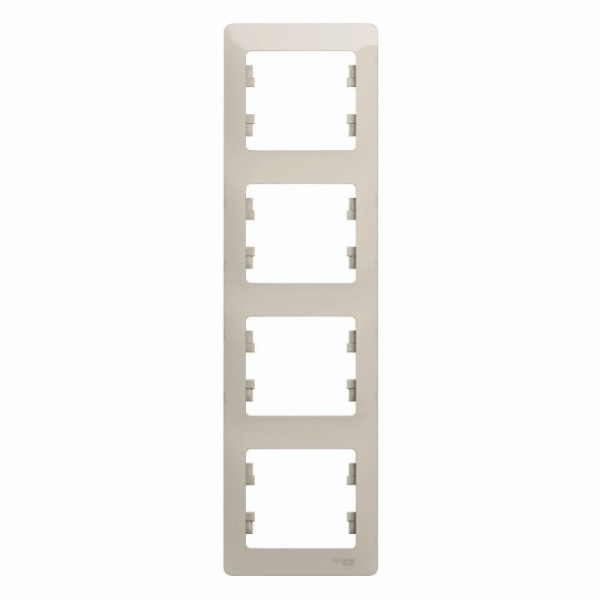 Рамка 4-м Glossa вертик. молоч. SE GSL000908