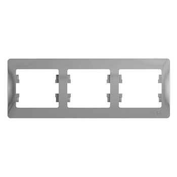 Рамка 3-м Glossa горизонт. алюм. SЕ GSL000303