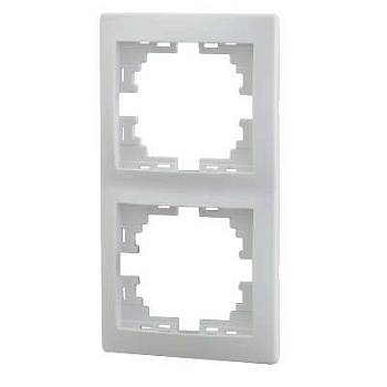 701-0200-152 Рамка 2-м Mira верт.бел. Lezard