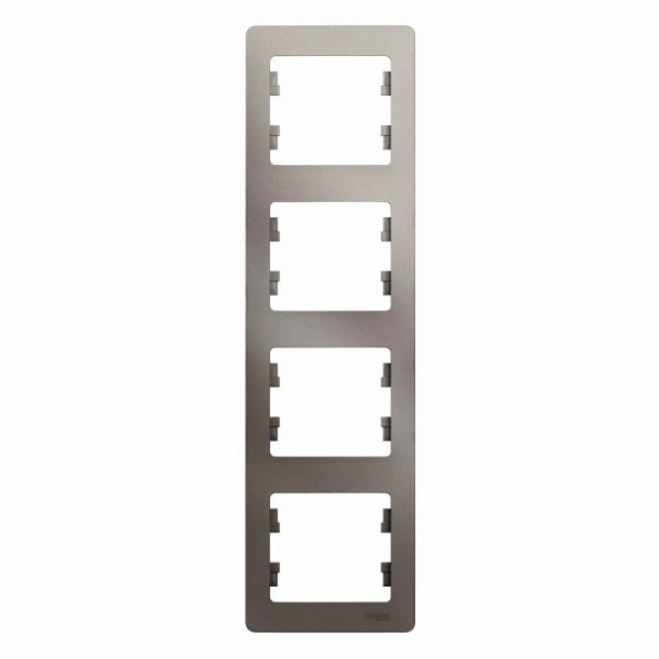 Рамка 4-м Glossa вертик. платина SE GSL001208