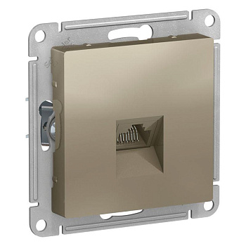 Розетка компьютерная 1-м AtlasDesign RJ45 кат.5E механизм шампань SE ATN000583