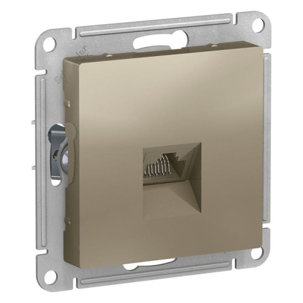 Розетка компьютерная 1-м AtlasDesign RJ45 кат.5E механизм шампань SE ATN000583