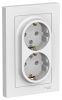 Розетка 2-м AtlasDesign 16А IP20 с заземл. в сборе лотос SE ATN001324
