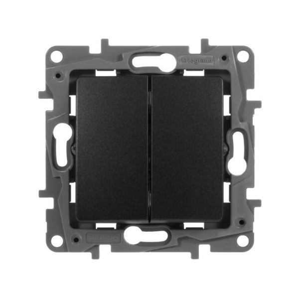 Механизм выключателя 2-кл. Etika антрацит Leg 672602