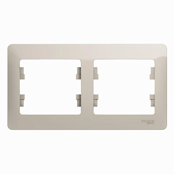 Рамка 2-м Glossa горизонт. молочный SE GSL000902