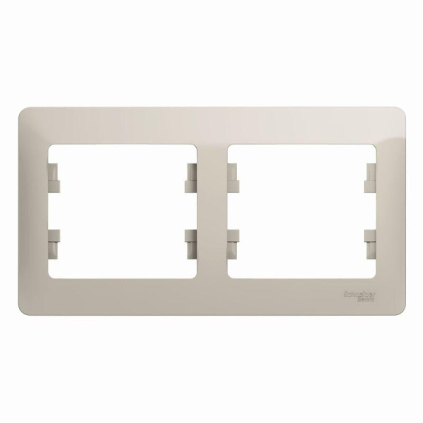 Рамка 2-м Glossa горизонт. молочный SE GSL000902