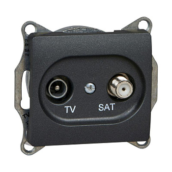 Розетка телевизионная оконечная TV/SAT 2-м СП Glossa 1дБ механизм антрацит SE GSL000797