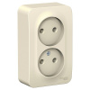 Розетка 2-м ОП Blanca 16А IP20 250В без заземл. без защ. шторок с изолир пласт молочн SE BLNRA000212
