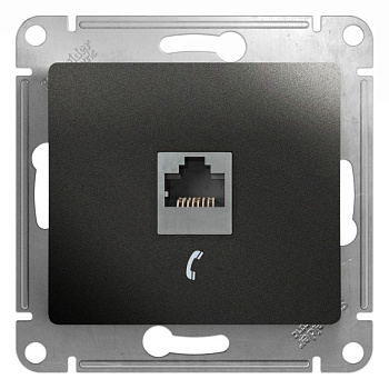 Розетка телефонная 1-м СП Glossa RJ11 механизм антрацит SE GSL000781T