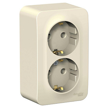 Розетка 2-м ОП Blanca 16А IP20 250В с заземл. без защ. шторок с изол. пласт. молочн. SE BLNRA010212