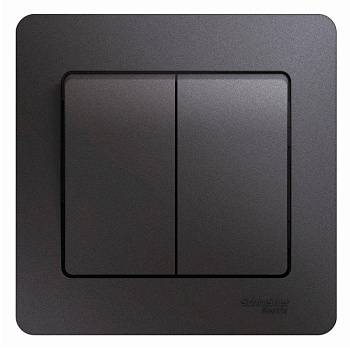 Выключатель 2-кл. Glossa 10А IP20 (сх. 5) 10AX в сборе графит SE GSL001352