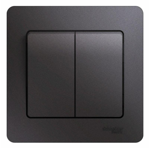 Выключатель 2-кл. Glossa 10А IP20 (сх. 5) 10AX в сборе графит SE GSL001352