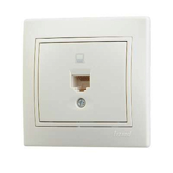 701-0303-139 Розетка 1-м Mira компьютерная RJ-45 крем. Lezard