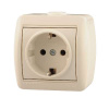 710-0300-122 Розетка 1-м. ОП Nata с заземл. крем. Lezard