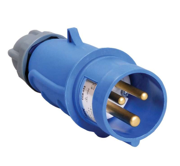 Вилка переносная 16А 2P+PE 220В IP44 MAGNUM ССИ-013 IEK PSN01-016-3