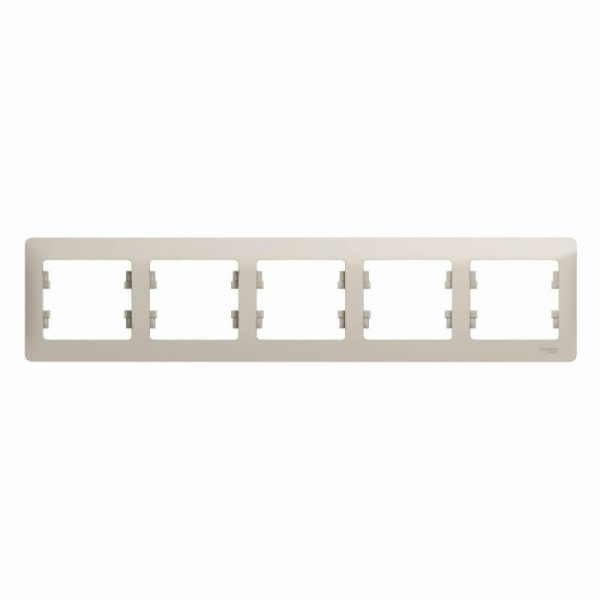 Рамка 5-м Glossa горизонт. молочный SЕ GSL000905