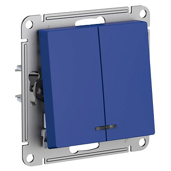 Выключатель 2-кл. СП AtlasDesign 10А IP20 (сх. 5а) 10AX с подсветкой механизм карбон SE ATN001153