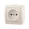 710-0200-121 Розетка 1-м ОП Nata керам. без заземл. бел. Lezard
