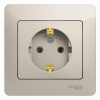 Розетка 1-м СП Glossa 16А IP20 с заземл. в сборе молочный SE GSL000942