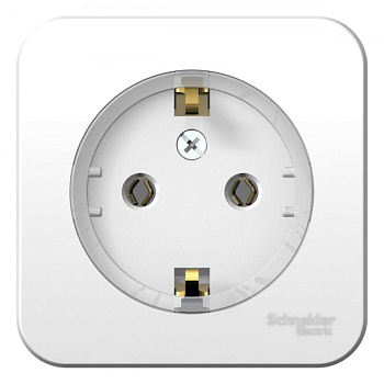 Розетка 1-м ОП Blanca 16А IP20 250В с заземл. без защ. шторок с изолир пластиной  бел SE BLNRA110111