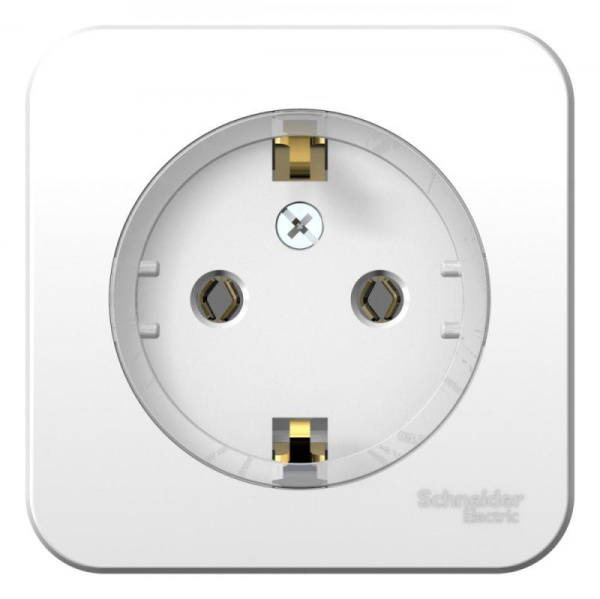 Розетка 1-м ОП Blanca 16А IP20 250В с заземл. без защ. шторок с изолир пластиной  бел SE BLNRA110111