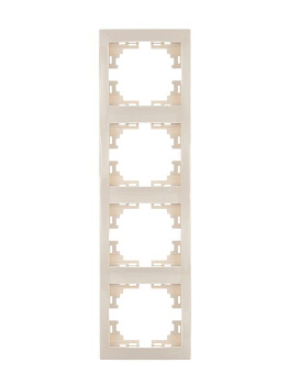 701-0300-154 Рамка 4-м Mira верт.крем.Lezard