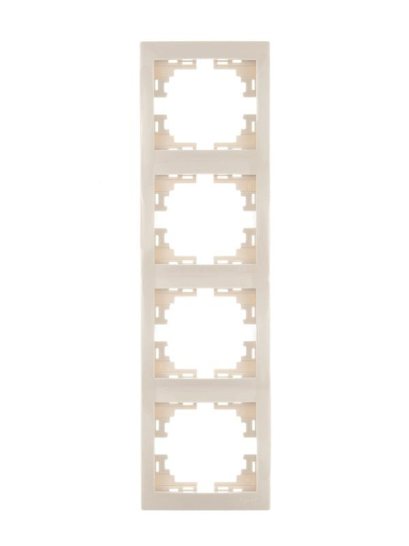 701-0300-154 Рамка 4-м Mira верт.крем.Lezard