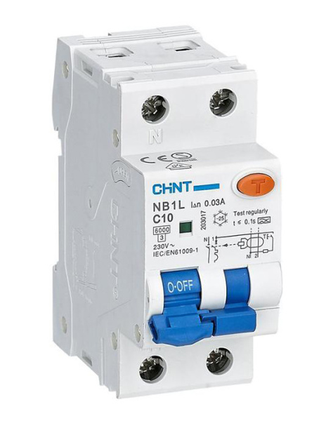 Диф. авт. NB1L 1P+N C16А 30mA (10kA) AC CHINT 203107