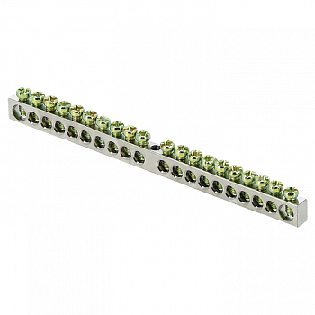 Шина PEN "ноль-земля" 6х9 20 отв. никель крепеж по центру PROxima EKF sn1-63-20