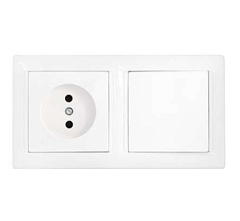 Блок В-РЦ-685 (1-кл.выкл.+ роз.без заземл.) белый Без НДС п.п.1,16 п.1ст.118 НК