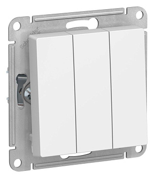 Выключатель 3-кл. СП AtlasDesign 10А IP20 (сх. 1+1+1) 10AX механизм лотос SE ATN001331