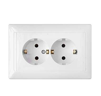 Розетка 2-м РС16-313 с заземл., белый Без НДС п.п.1,16 п.1ст.118 НК