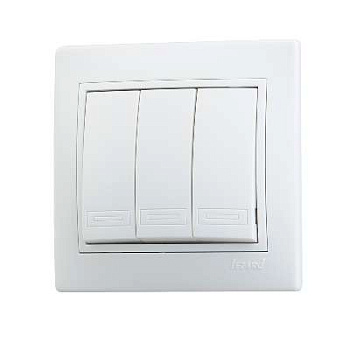 701-0202-109 Выключатель 3-кл. Mira бел. Lezard