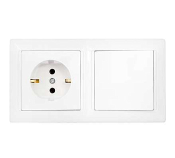 Блок В-РЦ-691 (1-кл.выкл.+роз. с заземл) белый Без НДС п.п.1,16 п.1ст.118 НК