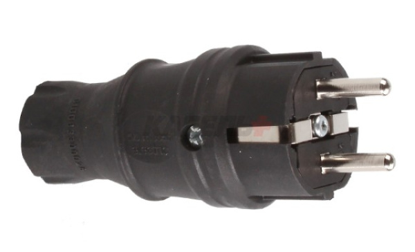 Вилка 2Р+Е прямая IP44 черный Tena 010-083-300028