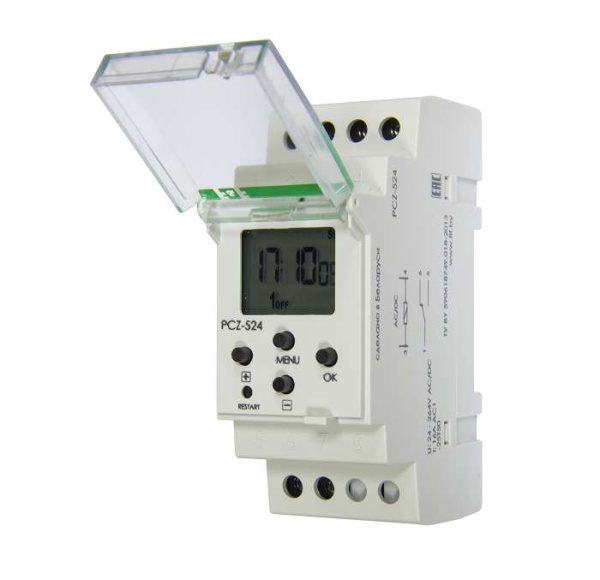 Реле времени PCZ-524 (24-264В AC/DC 16А 1перекл. контакт IP20) F&F EA02.002.004